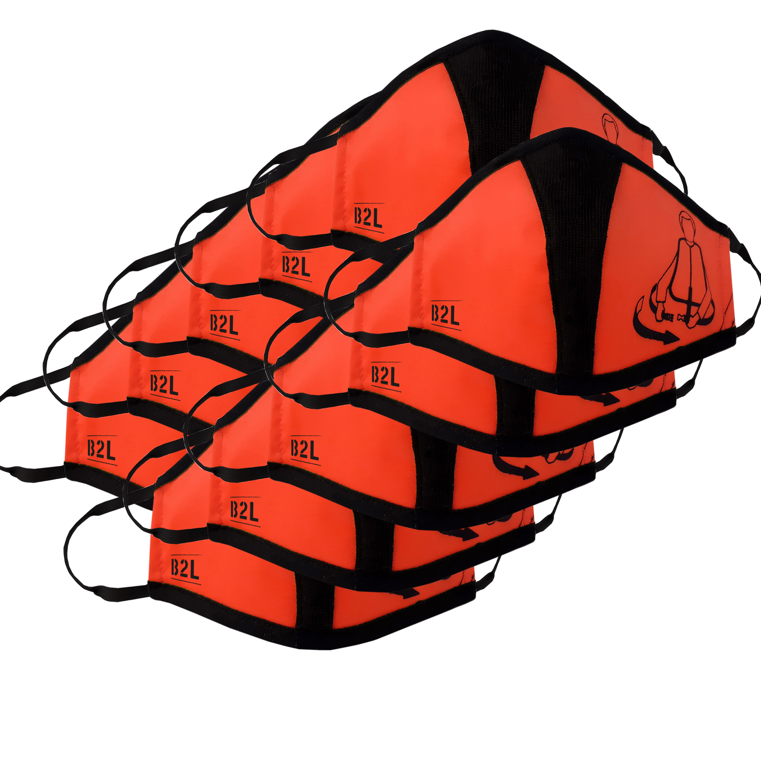 Travel Safe Mask red-orange 10er Pack – Gesichtsmasken 