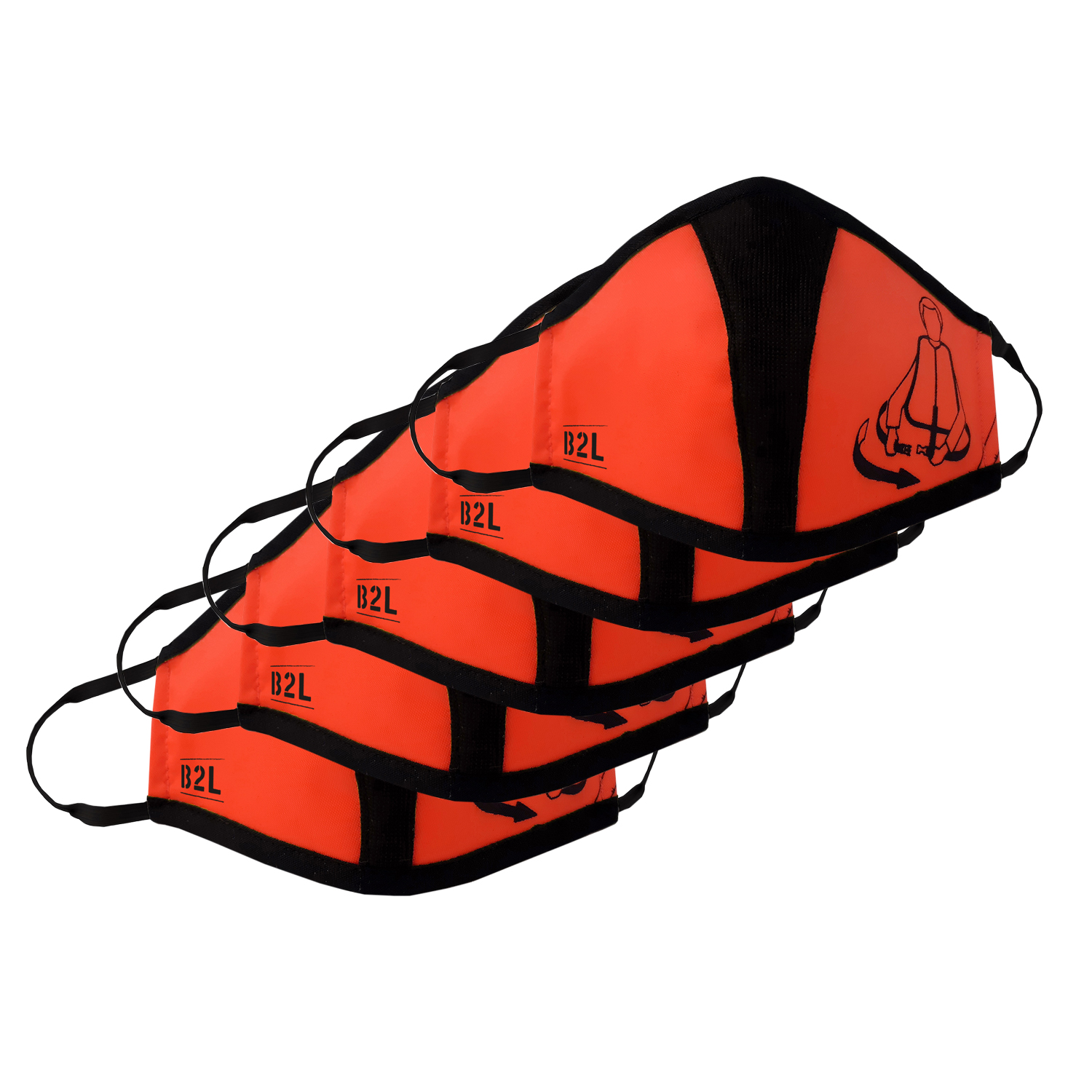 Travel Safe Mask red-orange 5er Pack – Gesichtsmasken